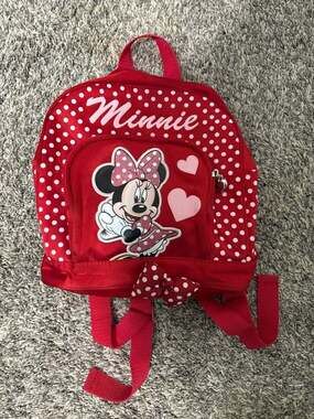Disney Minnie Mouse Red Polka Dot and Heart Mini Backpack with Bow